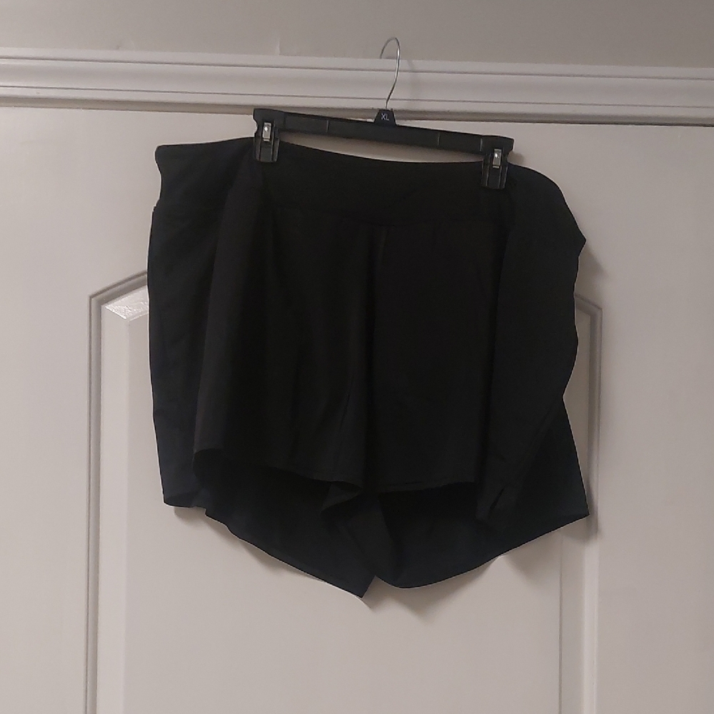 Swim Solutions Black Tummy Control Swim Shorts Plus Sz 24W